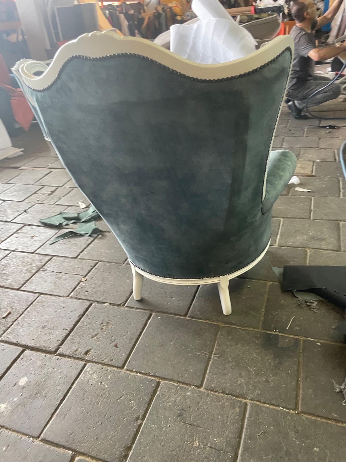 Barokke fauteuil, achteraanzicht