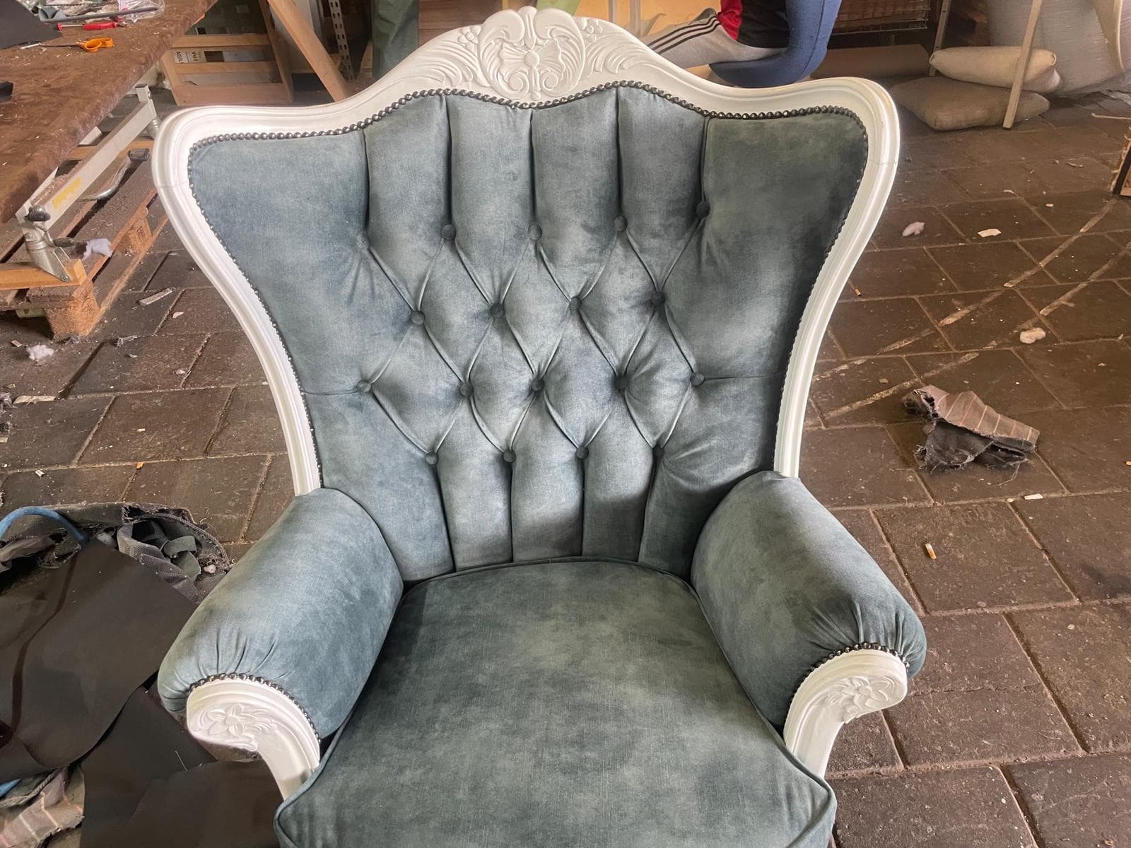 Barokke fauteuil, bovenaanzicht